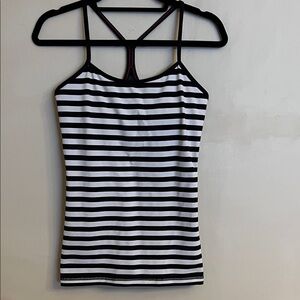 Lululemon Power Y Tank Luon Apex Stripe Black Angel Wing / Black 8